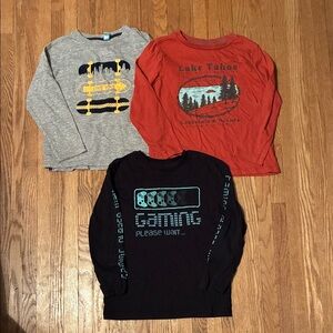Old Navy, George and Okaidi Kids Long Sleeve Tees - Gray, Red, Black